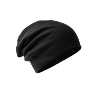 Villand Gorro de Lana 100% Merino para Mujer y Hombre con Bolsa de Regalo, Gorro de esquí de Doble Capa, Gorro de Lana de Punto para Invierno (Negro)