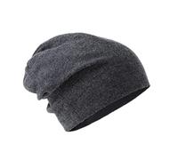 Villand Gorro de Lana 100% Merino para Mujer y Hombre con Bolsa de Regalo, Gorro de esquí de Doble Capa, Gorro de Lana de Punto para Invierno (Gris Oscuro)