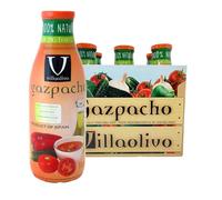 Villaolivo Gazpacho Tradicional 1L Pack 6 | Sopa Fría Española 100% Natural Sin Conservantes