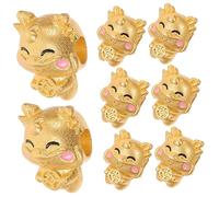 VILLCASE 1 Juego Colgante Juego De Cuentas Llavero De Dragón De Hueso Cuentas Para Hacer Pulseras Llavero Haciendo Cuentas De Dragón Piedra Preciosa Equipo Encantos Golden Aleación 8 Piezas