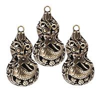 VILLCASE 1 Juego Oro Angustiado Encantos De Oro Serpentinas Decoraciones De Fiesta Colgante Calabaza Vintage Colgante Calabaza Hueca Encantos De Latón Encantos Para Abalorios 3 Piezas