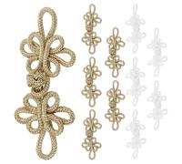 VILLCASE 10 Botones de Tela Estilo Chino para Ropa, Nudos Decorativos y Líneas Suaves, Prácticos para Trajes Retro y Vestidos Tradicionales