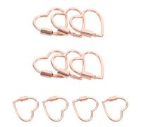 VILLCASE 10 Conectores de Joyería con Cierre de Mosquetón de Tornillo Forma de Corazón Aleación Duradera Acabado Oro Rosa Tamaño 29X30X3 MM para Pulseras Collares y Llaveros