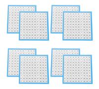 VILLCASE 10 Hojas Tabla de Números del 1 al 100 Laminada de Doble Cara para Escritura y Conteo Consecutivo, Útil para Aulas y Educación en Casa Papel Resistente
