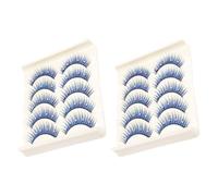 VILLCASE 10 Pares Pestañas Postizas con Piedras Brillantes para Maquillaje de Ojos Pestañas de Escenario con Purpurina para Disfraces Accesorio para Actuaciones Teatrales y Danza Latina