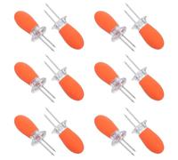 VILLCASE 10 Pares Pinchos para Mazorcas de Maíz de Acero Inoxidable con Cabeza Plástica Redonda, Resistente y Aptos para Lavavajillas, Ideales para Bbq y Parrillas Jardín