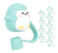 VILLCASE 10 Piezas Tapas de Silicona Reutilizables para Pajitas, Compactas y Fáciles de Fijar, Ideales para Adornar Botellas, Tazas y Vasos Hogar