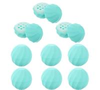 VILLCASE 10 Unidades de Envases Esféricos de Plástico Azul para Bálsamo Labial Recargable, Contenedores Rellenables para Barra de Labios Portátiles, Dispensadores de Vaselina Labial