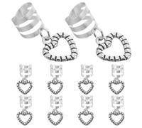 VILLCASE 10 Unidades Pinzas para Trenzas de Aleación Diseño Abierto en Forma de Corazón, Accesorios Cabello Mujer, Uso Versátil y Estilo Simple Vida Diaria