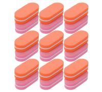 VILLCASE 100 Bloques Limadores de Uñas Desechables de Doble Cara Mini Limas de Esponja para Manicura y Pedicura 50 Unidades Naranjas y 50 Rosas para Uñas Acrílicas y Naturales