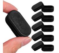VILLCASE 100 Tapones Ovalados de Plástico Negro para Tubos 20x40mm, Resistentes Intemperie y Protectores, Ideales para Patas de Muebles y Bancos en Interiores y Exteriores