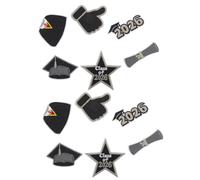 VILLCASE 12 Parches Termoadhesivos Bordados para Graduación 2026 Parches para Coser Ropa y Birrete Apliques Decorativos Multiusos para Prendas Mochilas y Sombreros Kit 12 Unidades