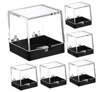 VILLCASE 12 Piezas Caja Expositora Mineral Transparente Cuadrada Estuche Plástico para Muestras Organizador Compacto para Coleccionistas de Minerales
