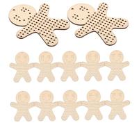 VILLCASE 12 Piezas Madera Colgante Gingerbread Hombre Plantillas Bordado Cruz Puntada para Manualidades Diy Decoración Boda Navidad