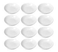 VILLCASE 12 Platos de Cerámica Blancos para Caligrafía y Pintura, Bandejas Redondas Versátiles para Tinta y Agua, Plato para Pinceles de Tinta Adecuado para Principiantes y Artistas