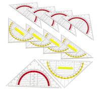VILLCASE 12piezas Regla Triangular De Regla De para Dibujo Transportador De Ángulos para Matemáticas Herramienta De Dibujo Manual para Estudiantes Transportador De Enseñanza para Clases