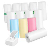 VILLCASE 13 Rollos Papel Térmico Adhesivo para Impresora Recibos Etiquetas Tickets Uso Versátil Fácil Instalación