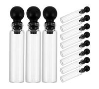 VILLCASE 150 Frascos de Vidrio Transparente de 1 Ml con Tapón de Bola Redondo, Pequeñas Botellas Rellenables para Aceites Esenciales, Viaje y Aromaterapia, Kit Práctico