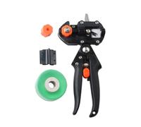 VILLCASE 1juego Kit de Herramientas para Injertos de Jardín Profesional Tijeras de Injertar de Acero Duradero con Bolsa Película Verde para Poda y Grafting Jardinería