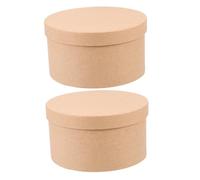 VILLCASE 2 Cajas Redondas Diseño Versátil y Minimalista Color Caqui de Papel Kraft para Manualidades y Regalos para Pasteles y Dulces en Decoraciones DIY