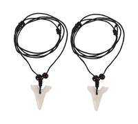 VILLCASE 2 Collares Dije de Diente de Tiburón de Resina para Mujer Unisex, Estilo Único y Distintivo, Uso Diario y Citas, Diseño Versátil y Compatible