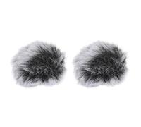 VILLCASE 2 Fundas Protectoras para Micrófono de Solapa, a Prueba de Viento y Antisalpicaduras, Material de Peluche Sintético, Color Gris Oscuro, Pack de 2 Unidades
