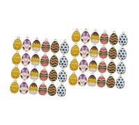 VILLCASE 2 Juegos Colgante De Huevo De Pascua Decoración De Juguetes Jugar Conejos Pascua Conejos De Pascua Joyas Encantos Del Pendiente Amuletos De Huevo Aleación De Zinc Uds * 2