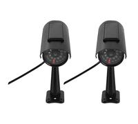VILLCASE 2 Piezas Cámara de Seguridad Falsa de CCTV Instalación Fácil y Carcasa Abs Negra para Oficina y Hogar, Simulación Realista Función Disuasoria Visual Mejorada