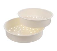 VILLCASE 2 Piezas Cesta Vaporera de Plástico, Vaporera Sencilla Redonda, Blanco, 3l y 5l, Drenaje Rápido y Calentamiento Uniforme, para Maíz y Bollos al Vapor, Cocina