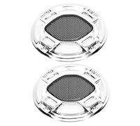 VILLCASE 2 Piezas Cubierta de Rejilla para Altavoces de Coche de Protección de Metal para Woofer Rejilla de para Altavoces Color Plateado para Personalizar de Audio del Vehículo