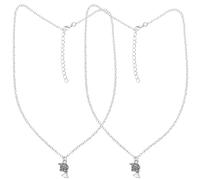 VILLCASE 2 Piezas de Collar Colgante de Cuerno Clásico para Mujer y Hombre, Ligero, de Metal Plata, Accesorio Musical Único y Estilizado