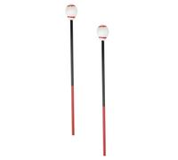 VILLCASE 2 Piezas Palitos de Percusión de Mazo para Xilófono de Fibra de Carbono y Hilo de Algodón, Cabeza de Martillo de Color Claro y Línea Roja para Xilófono y Marimba