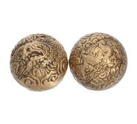 VILLCASE 2 Piezas Pelota para Fortalecer la Mano Balones para Ejercicios de Mano Latón Dorado 500g Redonda, para Oficina y Familia Fun, del Estrés y Destreza Dedos