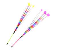 VILLCASE 2 Piezas Varillas Interactivas con Plumas de Colores para Gatos y Gatitos Juguetes para Mascotas Que Estimulan y Fortalecen el Vínculo Suministros para Felinos Activos