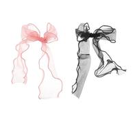 VILLCASE 2 Pinzas Cabello Color Aleatorio Negro Lazo de Gasa para Mujer Diseño Elegante y Adorable, Accesorios para Pelo Que Realzan Tu Estilo en Cualquier Ocasión
