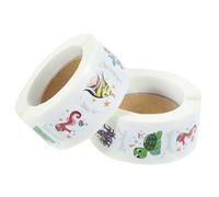 VILLCASE 2 Rollos Pegatinas de Ánimo Forma de Animales Marinos Autoadhesivas para Recompensas Escolares, Embalaje en 2 Rollos Adecuado para Profesores y Manualidades