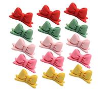 VILLCASE 2 Series Accesorios De Lazo Con Cuentas Broches Voltear Mini Adornos Caparazón Pararse Arco Baratijas Backnots Moños Accesorios Lazos De Cuerda Para El Cabello Resina 20 Piezas*2