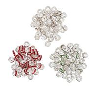 VILLCASE 2 Series Rondelle Espaciadores Brillantes Para Joyería Diy Cuentas Decorativas Plata Rojo Y Verde Kit Completo Para Pulseras Collares Pendientes Manualidades 300 Piezas*2