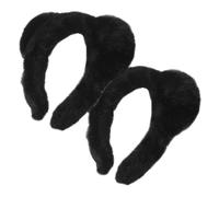 VILLCASE 2 Unidades Diadema Orejas de Oso Negras de Felpa Agradable y Cómoda para Fiestas Temáticas Sorpresa y Cumpleaños, Diseño Único y Divertido para Niñas y Adultos