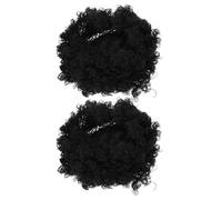 VILLCASE 2 Unidades Peluca Afro Rizada Negra Diseño Cómodo y Resistente al Calor para Uso Diario y Eventos Temáticos Fibras Sintéticas y Aspecto Natural