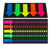 VILLCASE 20 Hojas Pegatinas Reposicionables Forma de Flecha para Clasificación, Adhesivo Pet Reutilizable Adecuado para Oficina y Escuela