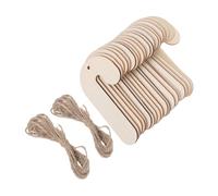 VILLCASE 20 Piezas Colgante de Madera sin Terminar en Forma de Bastón de Caramelo para Manualidades DIY de Navidad, Fácil de Colgar con Cuerda y Superficie Lisa para Pintar