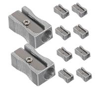 VILLCASE 20piezas Sacapuntas De Metal Rectangular De Afilador De Lápices Portátil De Aleación De Para Lápices De Para y