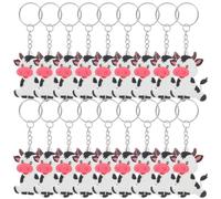 VILLCASE 24piezas Llavero De Vaca Pvc Llaveros De Animales De Granja Bonitos Colgantes Para Bolso Coche y Cartera Recuerdos De Fiesta De Vaca Para Niñas