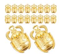 VILLCASE 25 Piezas de Colgantes Egipcios de Escarabajo Metálicos Dorados para Manualidades Dijes para Collar y Pulsera de Escarabajo Accesorios Vintage para Joyería DIY 25 Unidades