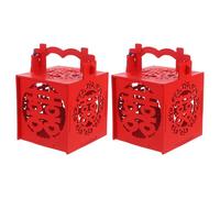 VILLCASE 2piezas Caja de Dulces de Boda de Madera Asas de Corazón Elegante Contenedor para Obsequio de Despedida de Soltera Fiesta de Compromiso y Recepción de Boda