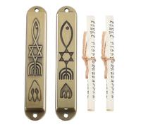 VILLCASE 2piezas Mezuzá De Metal para Puerta Obsequio Religioso Judaica Decoración De Hogar Mezuzá Símbolos Judíos para Entrada De Casa