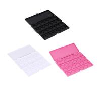 VILLCASE 3 Piezas Bandeja de Pigmentos Estuche para Bandeja de Pigmentos de Plástico, 24 Compartimentos, para Nail Art y Pintura, Tapa Cerrable y Fácil de Llevar