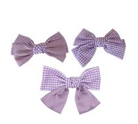 VILLCASE 3 Pinzas Pelo Lazo Púrpura de Tejido, No Se Deslizan ni Dejan Arrugas, Accesorios Cabello para Mujeres y Niñas