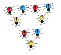 VILLCASE 3 Series Decoración De Pared De Mariquita Decoración De La Pared Decoraciones De La Pared Del Jardín Arte De Pared Al Aire Libre Exterior Muro Artificial Rojo Planchar 3 Piezas*3